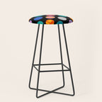 Colorful abstract art polka dot pattern Stool Gallery Image 1