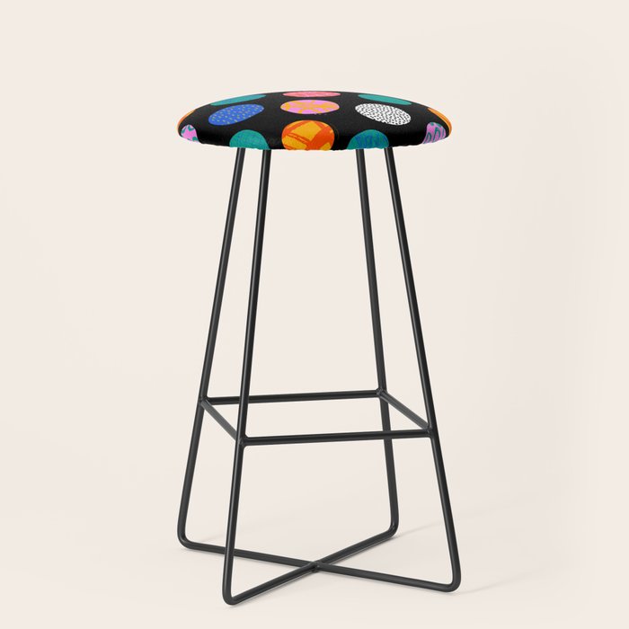 Colorful abstract art polka dot pattern Stool Gallery Image 1