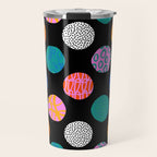 Colorful abstract art polka dot pattern Travel Mug Gallery Image 1