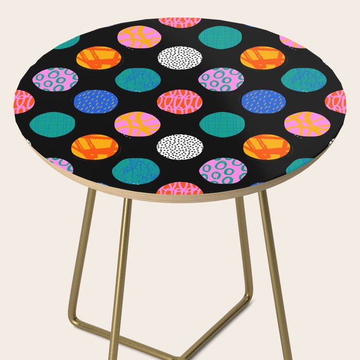 Colorful abstract art polka dot pattern Side Table Gallery Image 2