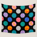 Colorful abstract art polka dot pattern Wall Tapestry Gallery Image 4