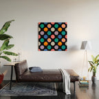 Colorful abstract art polka dot pattern Wood Wall Art Gallery Image 2