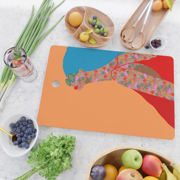 Portrait in Wild Botanica Cutting Board Gallery Image 2