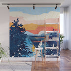 Sunset Lake Wall Mural Gallery Image 1