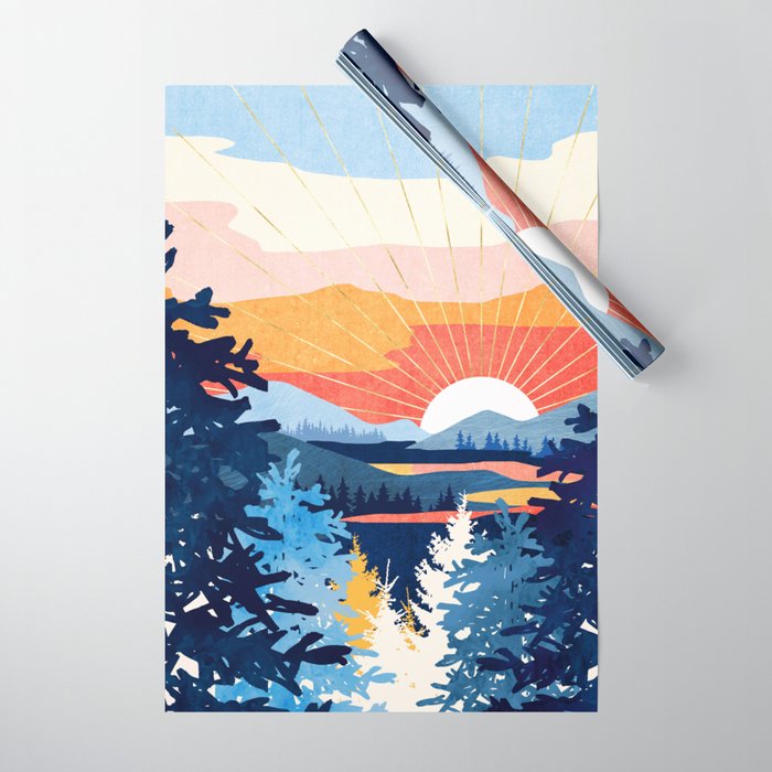 Sunset Lake Wrapping Paper Gallery Image 1