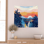 Sunset Lake Wall Tapestry Gallery Image 2