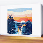 Sunset Lake Wall Mural Gallery Image 2