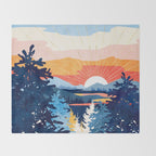 Sunset Lake Throw Blanket Gallery Image 2