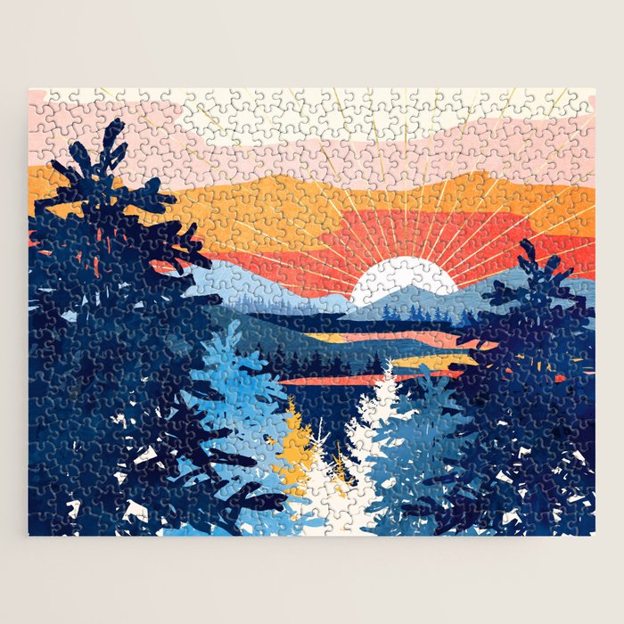 Sunset Lake Jigsaw Puzzle Gallery Image 1