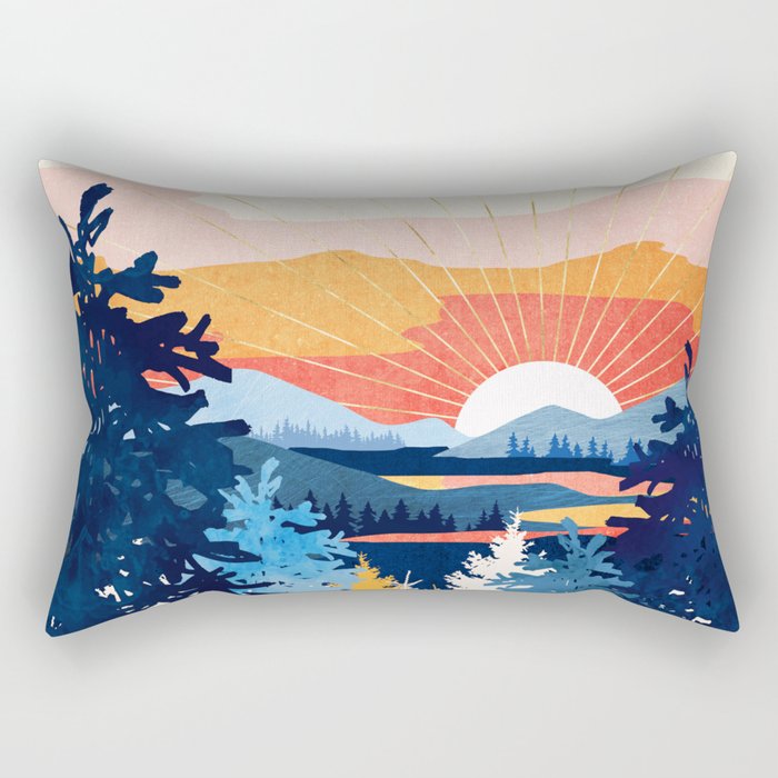 Sunset Lake Rectangular Pillow Gallery Image 1