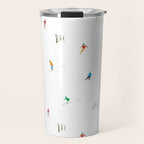 Mountain Skiers Pattern Travel Mug Gallery Image 1