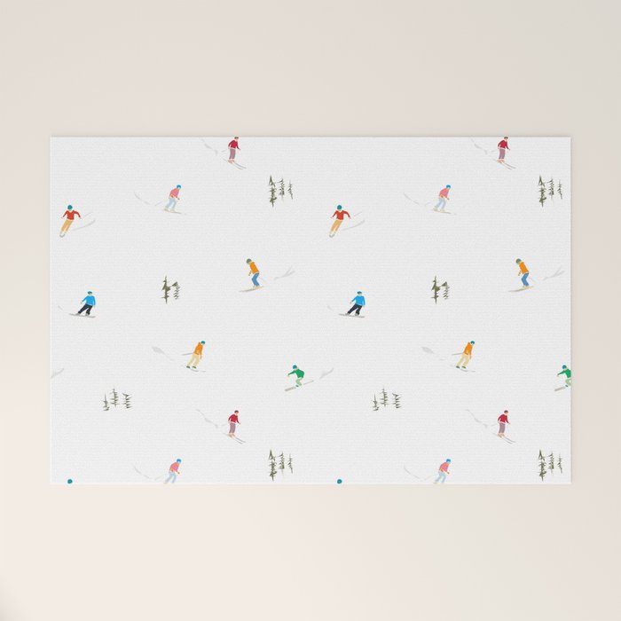 Mountain Skiers Pattern Welcome Mat Gallery Image 1