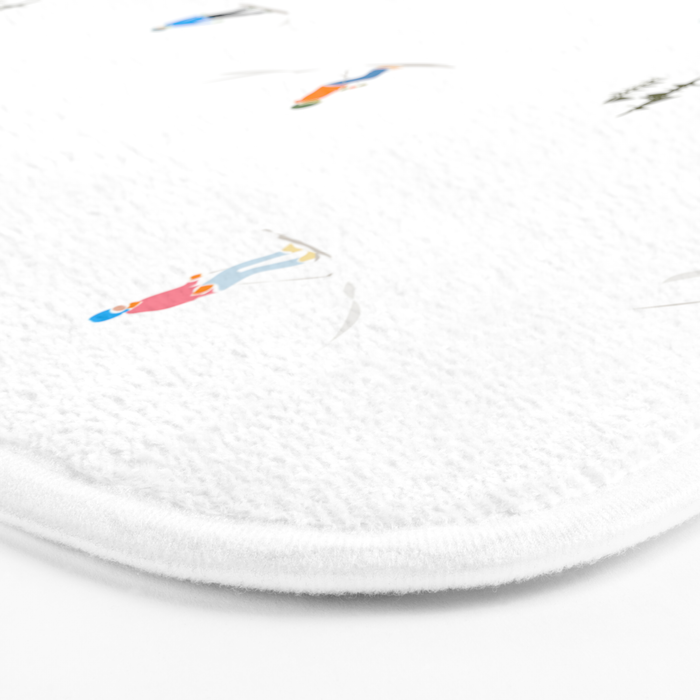 Mountain Skiers Pattern Bath Mat Gallery Image 3