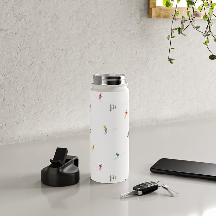 Mountain Skiers Pattern Water Bottle Gallery Image 5
