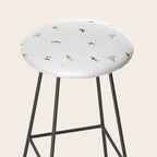 Mountain Skiers Pattern Stool Gallery Image 2