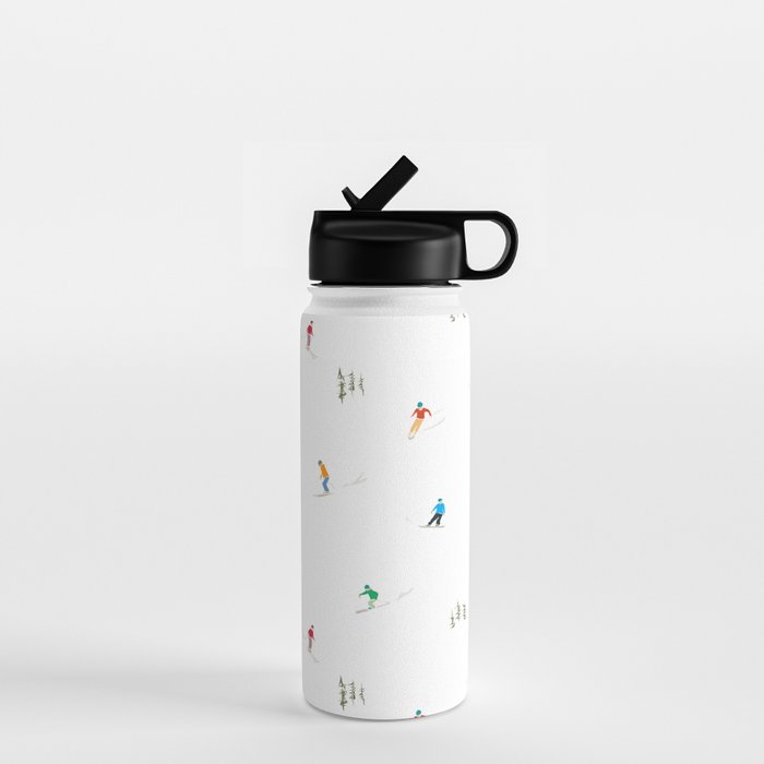 Mountain Skiers Pattern Water Bottle Gallery Image 1