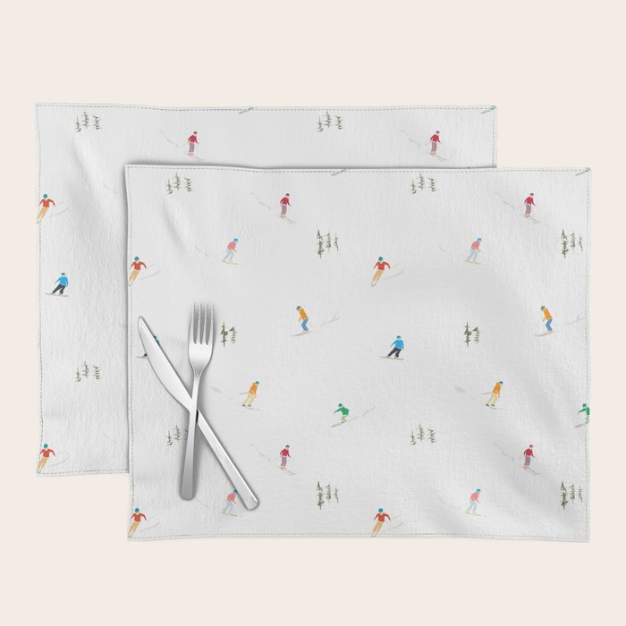 Mountain Skiers Pattern Placemat Gallery Image 1
