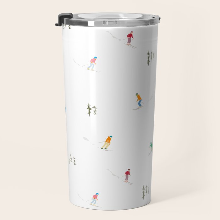 Mountain Skiers Pattern Travel Mug Gallery Image 3