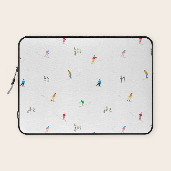 Mountain Skiers Pattern Laptop Sleeve Gallery Image 1