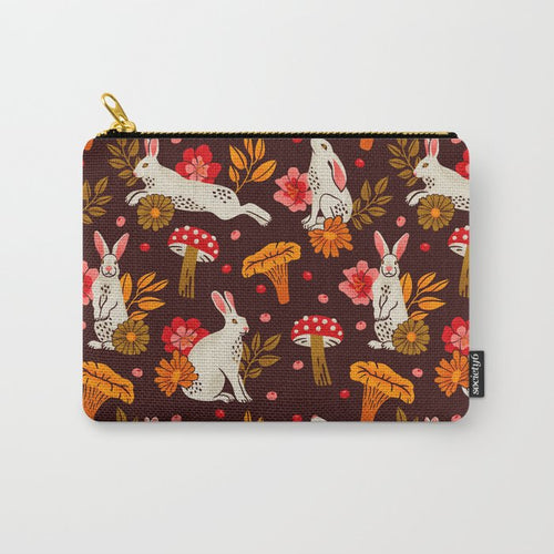 Bunnies And Shrooms Pattern Carry All Pouch