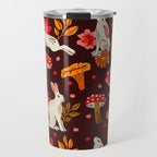 Bunnies and Shrooms Pattern Travel Mug Gallery Image 1