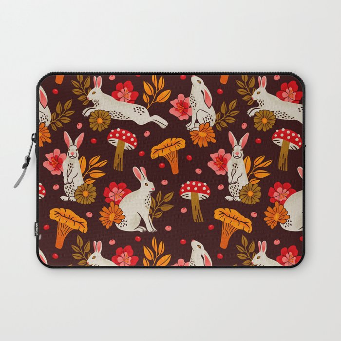Bunnies and Shrooms Pattern Laptop Sleeve Gallery Image 1