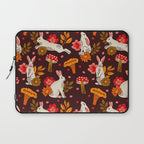 Bunnies and Shrooms Pattern Laptop Sleeve Gallery Image 1