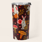 Bunnies and Shrooms Pattern Travel Mug Gallery Image 2