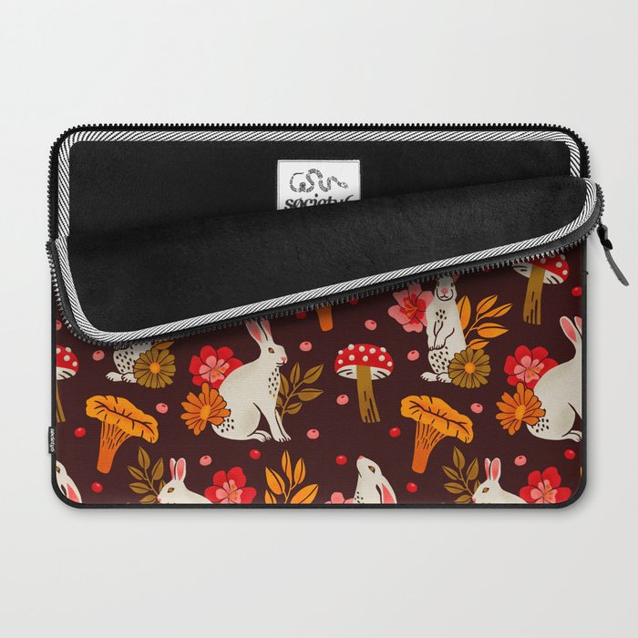 Bunnies and Shrooms Pattern Laptop Sleeve Gallery Image 2