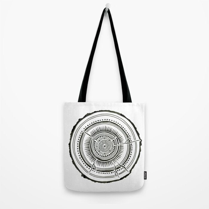 Quaking Aspen - Black Tree Rings Tote Bag Gallery Image 2