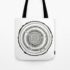 Quaking Aspen - Black Tree Rings Tote Bag Gallery Image 1
