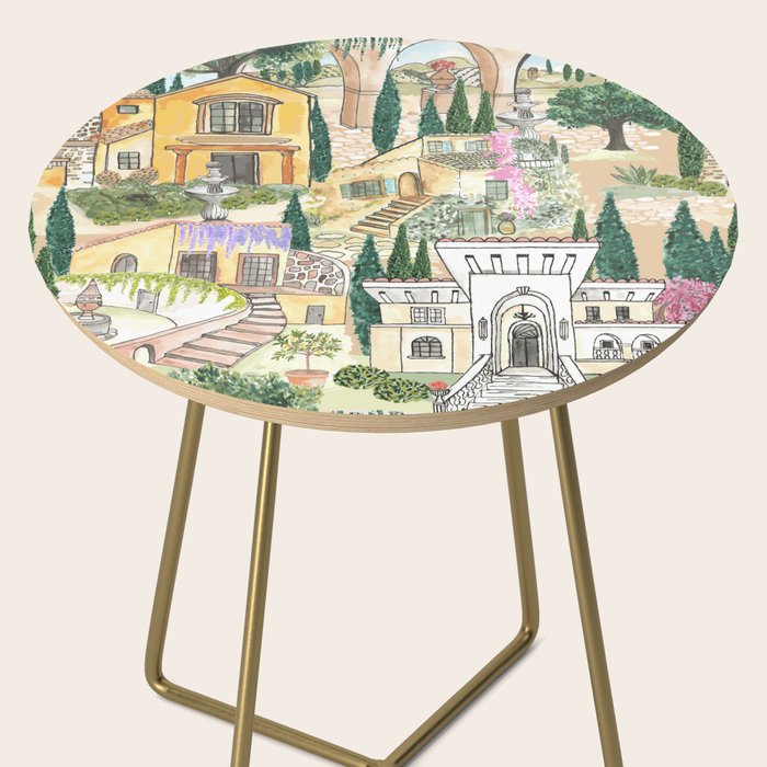 Tuscan villas watercolor Side Table Gallery Image 2