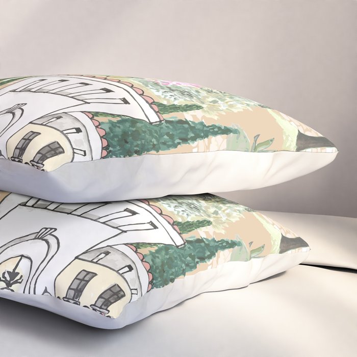 Tuscan villas watercolor Pillow Sham Gallery Image 3