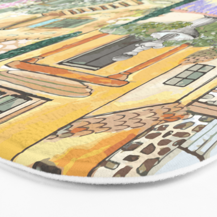 Tuscan villas watercolor Bath Mat Gallery Image 3