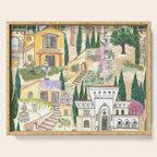 Tuscan villas watercolor Serving Tray Gallery Image 1