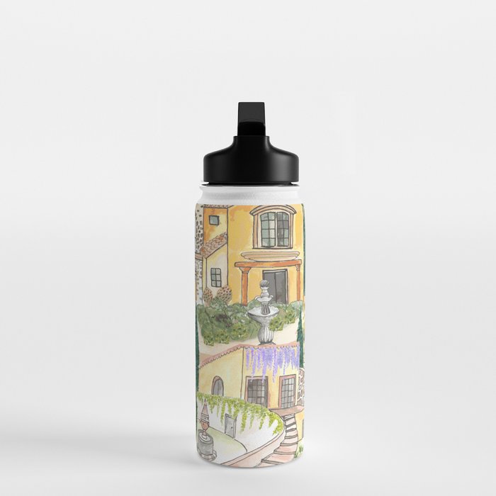 Tuscan villas watercolor Water Bottle Gallery Image 3