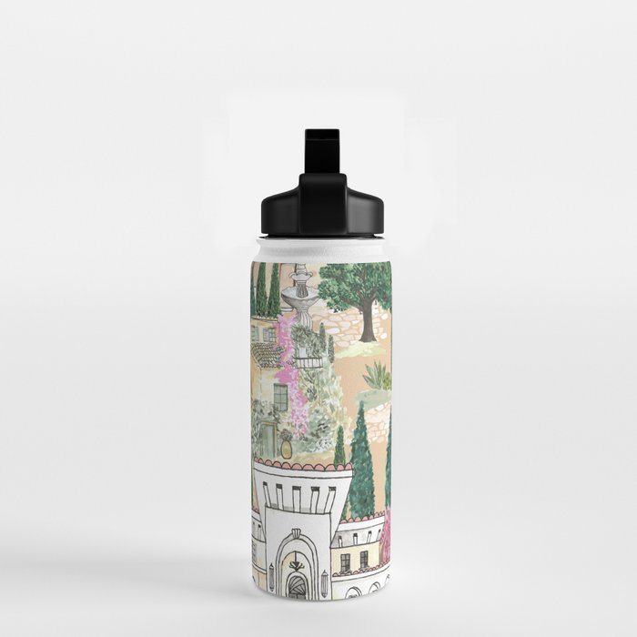 Tuscan villas watercolor Water Bottle Gallery Image 2