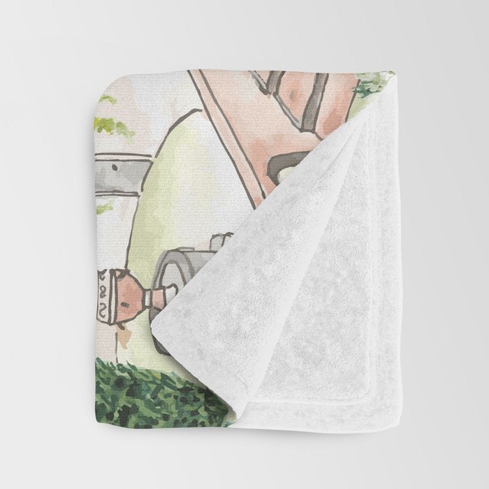 Tuscan villas watercolor Throw Blanket Gallery Image 3