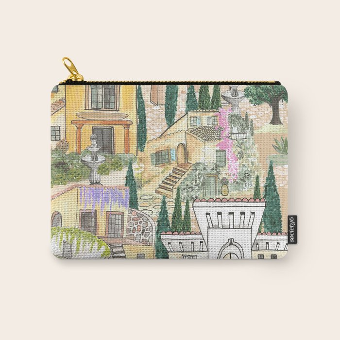 Tuscan villas watercolor Carry All Pouch Gallery Image 1