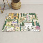 Tuscan villas watercolor Rug Gallery Image 1