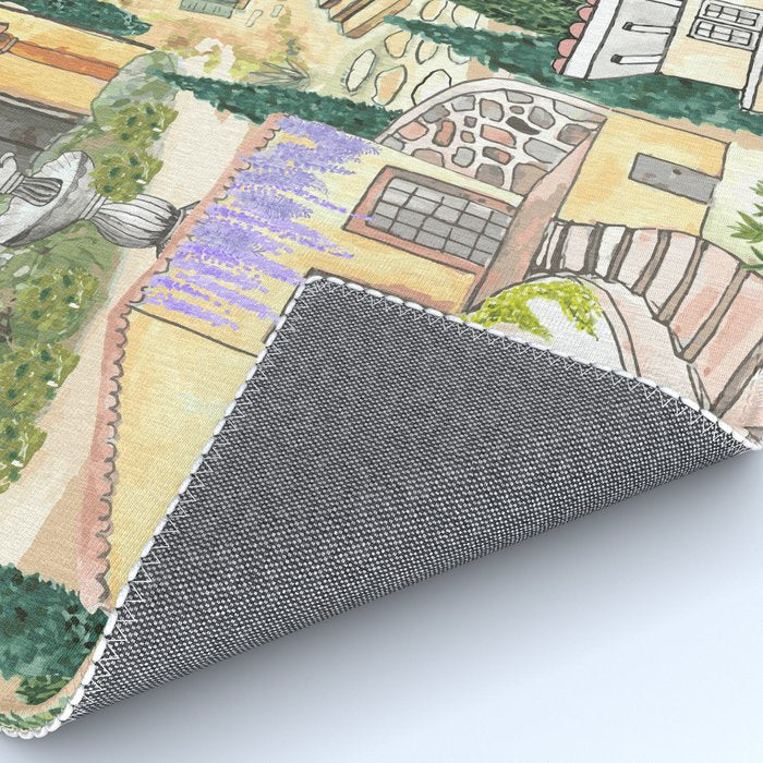 Tuscan villas watercolor Rug Gallery Image 4
