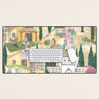 Tuscan villas watercolor Desk Mat Gallery Image 1