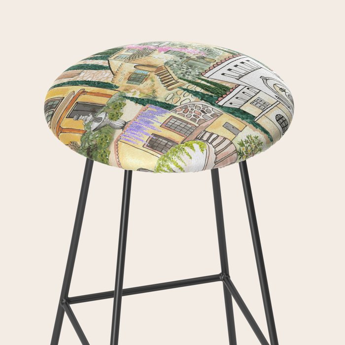 Tuscan villas watercolor Stool Gallery Image 2
