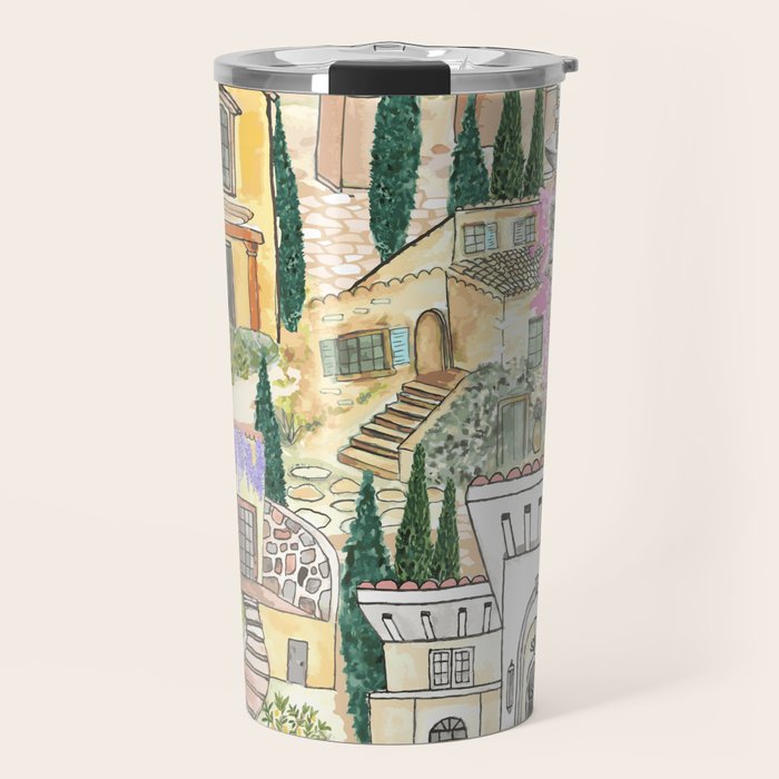 Tuscan villas watercolor Travel Mug
