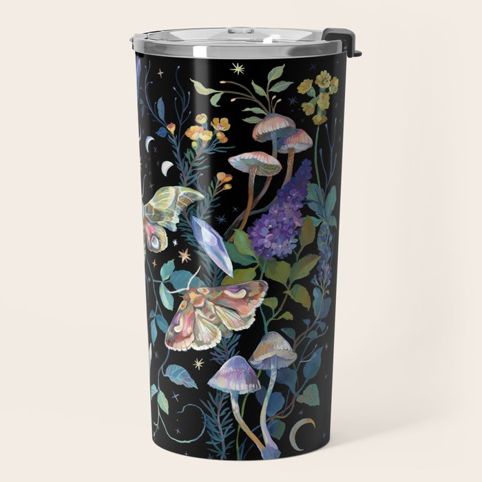 Crystals Moth Mushrooms Travel Mug Gallery Image 2