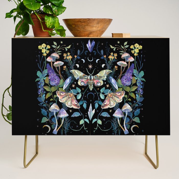 Crystals Moth Mushrooms Credenza Gallery Image 1