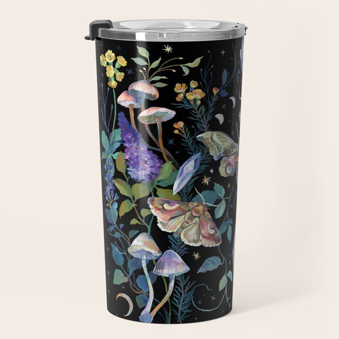 Crystals Moth Mushrooms Travel Mug Gallery Image 3
