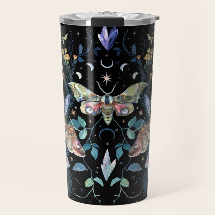 Crystals Moth Mushrooms Travel Mug Gallery Image 1