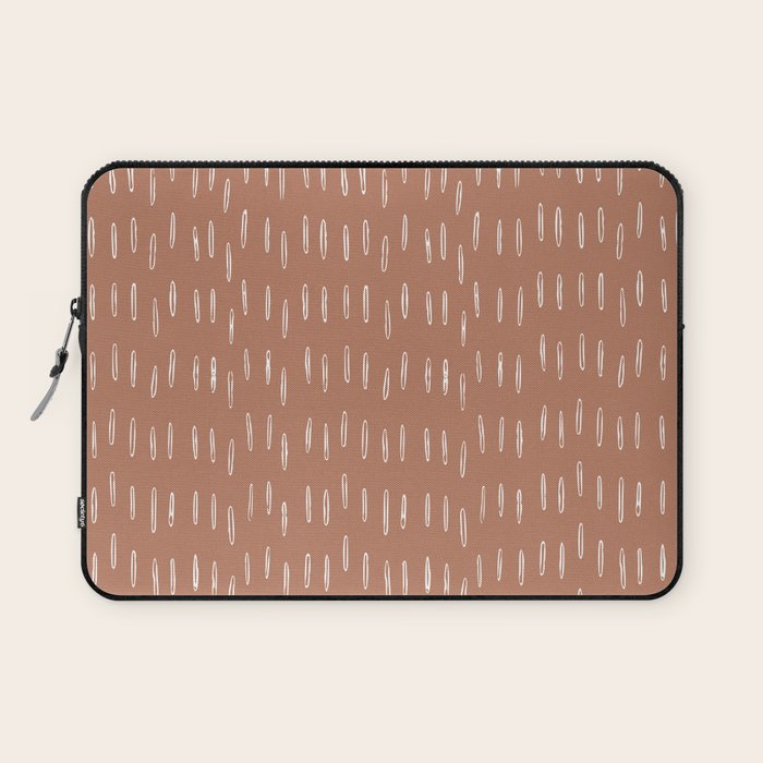 Boho Raindrops Abstract Pattern, Terracotta Laptop Sleeve Gallery Image 1