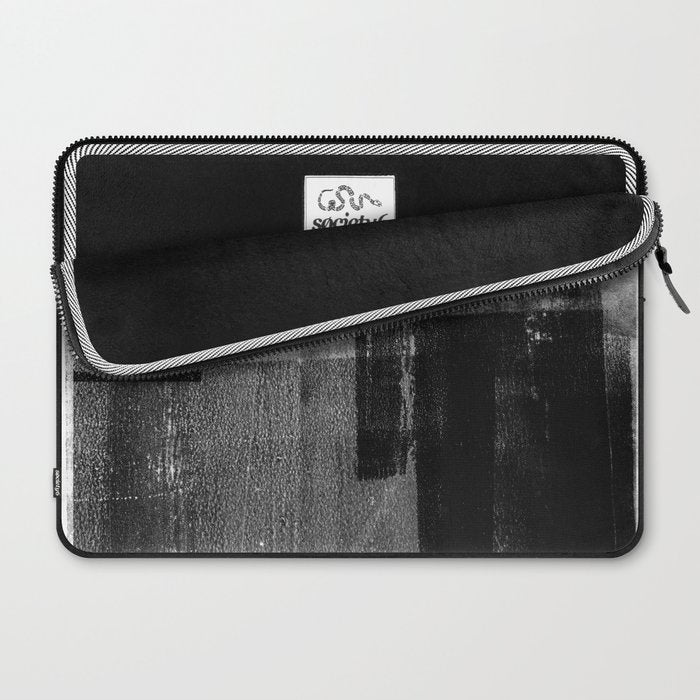 Black and White Minimalist Industrial Abstract Laptop Sleeve Gallery Image 2